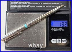 Tiffany & Co Sterling Silver Ballpoint T-clip Pen Retractable Blue (l63)