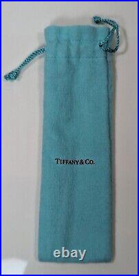 Tiffany & Co Sterling Silver Ballpoint T-clip Pen Retractable Blue (l63)