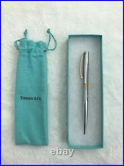 Tiffany & Co. Sterling Silver Black BP Pen with Gold Accents & T Clip/New In Box