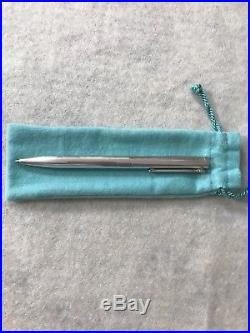 Tiffany & Co. Sterling Silver Black Ball Point T Pen. Refillable Ink. New