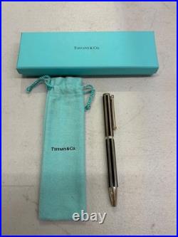 Tiffany & Co. Sterling Silver & Black Paneled Ballpoint Pen USED / EXCELLENT
