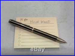 Tiffany & Co. Sterling Silver & Black Paneled Ballpoint Pen USED / EXCELLENT