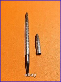 Tiffany & Co Sterling Silver Diamond Cut Design Ball Point Pen