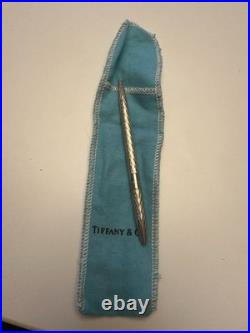 Tiffany & Co. Sterling Silver Diamond Pattern Ballpoint Purse Pen 4.5 #Q1
