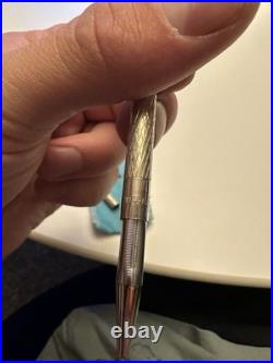 Tiffany & Co. Sterling Silver Diamond Pattern Ballpoint Purse Pen 4.5 #Q1
