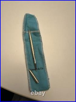 Tiffany & Co. Sterling Silver Diamond Pattern Ballpoint Purse Pen 4.5 #Q1