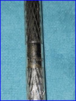 Tiffany & Co Sterling Silver Diamond Twist Ball Point Pen