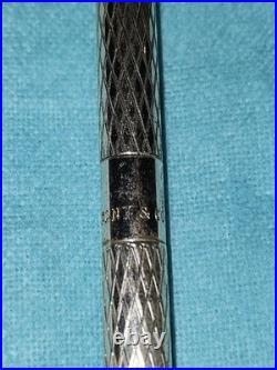 Tiffany & Co Sterling Silver Diamond Twist Ball Point Pen