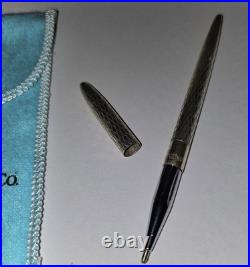 Tiffany & Co Sterling Silver Diamond Twist Ball Point Pen