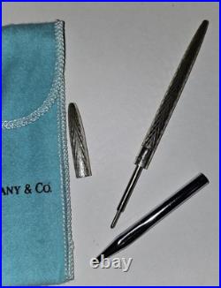 Tiffany & Co Sterling Silver Diamond Twist Ball Point Pen