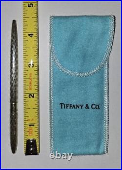 Tiffany & Co Sterling Silver Diamond Twist Ball Point Pen