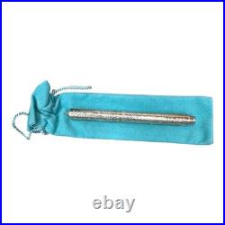 Tiffany & Co Sterling Silver Engraved Leaf Ballpoint Pen Bail For Chain Bag Box