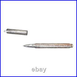 Tiffany & Co Sterling Silver Engraved Leaf Ballpoint Pen Bail For Chain Bag Box