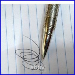 Tiffany & Co Sterling Silver Engraved Leaf Ballpoint Pen Bail For Chain Bag Box