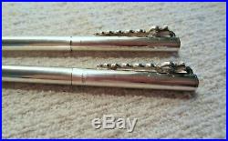 Tiffany & Co. Sterling Silver Medical Caduceus Clips Pen and Pencil Set