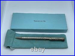 Tiffany & Co Sterling Silver Music Note Clip Ballpoint Pen with Pouch & Box