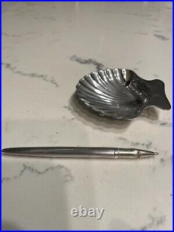 Tiffany & Co Sterling Silver Pen & Clam Shell Shape Pen Holder-925