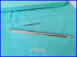 Tiffany & Co Sterling Silver Pen Vintage T Clip With Pouch and Box