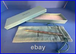 Tiffany & Co Sterling Silver Purse Pen Spiral Etched Twist Ball Point Pen