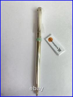 Tiffany & Co. Sterling Silver T-Clip Ballpoint Pen Tiffany Blue Enamel Band