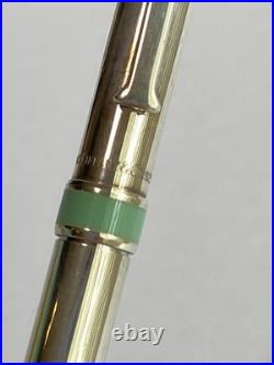 Tiffany & Co. Sterling Silver T-Clip Ballpoint Pen Tiffany Blue Enamel Band