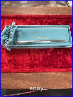 Tiffany & Co Sterling Silver T Clip Ballpoint Pen With Original Bag And Box