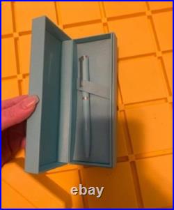 Tiffany & Co Sterling Silver T-Clip Ballpoint Pen with Case & Pouch