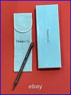 Tiffany & Co. Sterling Silver T Clip Ballpoint Pen with Pen Pouch & Box