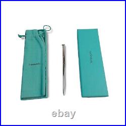 Tiffany & Co Sterling Silver T-Clip Ballpoint Purse Pen With Box And Pouch