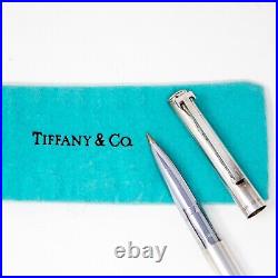 Tiffany & Co Sterling Silver T Clip & Logo Ball Point Pen