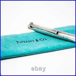 Tiffany & Co Sterling Silver T Clip & Logo Ball Point Pen
