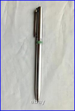 Tiffany & Co. T-Clip Ball Point Pen Sterling Silver 925 Chrome Trim Japan Used