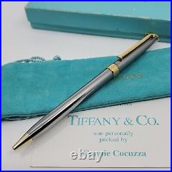 Tiffany & Co T-Clip Ballpoint Pen Gold & Silver