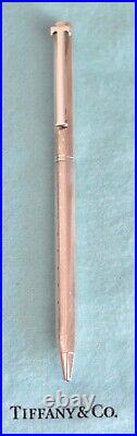 Tiffany & Co T Clip Pen Ballpoint Stripe & Dot Sterling Silver 925 Vintage