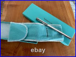 Tiffany & Co T-Clip Sterling Silver Square Design Ball Pen