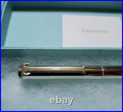 Tiffany & Co T-clip sterling silver ballpoint pen With Tiffany Box & Sleeve