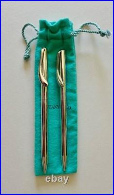 Tiffany Elsa Peretti Teardrop Sterling Ballpoint Pen & Mechanical Pencil Set