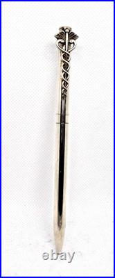 Tiffany Sterling Silver Ball Pen with Caduceus emblem on clip-working
