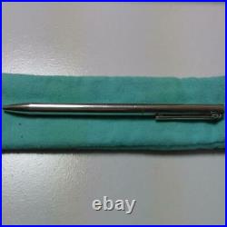 Tiffany T Clip Ballpoint Pen Sterling Silver Chrome Trim with box Black ink from