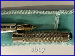 Tiffany & co. 925 sterling 18k tip Diamond Point Fountain Pen