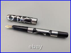 VERY RARE Salz Sterling Silver Filigree Eye Drpper Fountain Pen 14K Nib