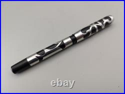 VERY RARE Salz Sterling Silver Filigree Eye Drpper Fountain Pen 14K Nib