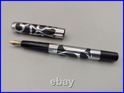 VERY RARE Salz Sterling Silver Filigree Eye Drpper Fountain Pen 14K Nib