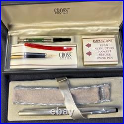VINTAGE CROSS FOUNTAIN PEN STERLING SILVER 14k Medium NIB AT Personalized