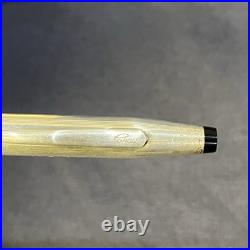 VINTAGE CROSS FOUNTAIN PEN STERLING SILVER 14k Medium NIB AT Personalized