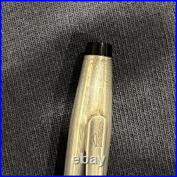 VINTAGE CROSS FOUNTAIN PEN STERLING SILVER 14k Medium NIB AT Personalized