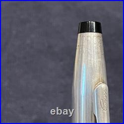 VINTAGE CROSS FOUNTAIN PEN STERLING SILVER 14k Medium NIB AT Personalized
