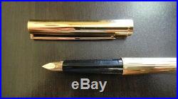 VINTAGE S T DUPONT STERLING SILVER 925 GOLD PLATED FOUNTAIN PEN 18k GOLD NIB