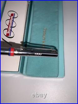 VINTAGE TIFFANY&CO SILVER PEN WithRED BAND MARKED1000 WithBOX & DUSTBAG