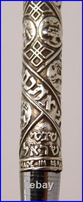 VNTG 6.75 925 Sterling Silver Repousse TRIBES of ISRAEL Ballpoint Desk Pen